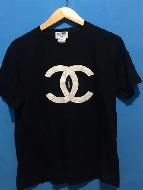 chanel logo t shirt for sale|Chanel tee shirts vintage.